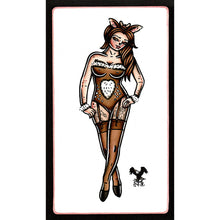 Load image into Gallery viewer, American traditional tattoo flash Fawn Deer Pinup watercolor painting.
