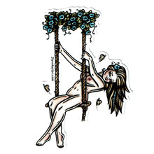 Load image into Gallery viewer, American traditional tattoo flash nude Swing Pinup watercolor sticker.
