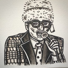 Load and play video in Gallery viewer, American traditional tattoo flash illustration Shock G Digital Underground Humpty Dance watercolor Painting.
