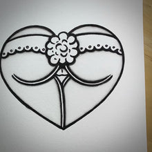 Load and play video in Gallery viewer, American traditional tattoo flash cottontail Bunny Rabbit Booty Butt Heart watercolor painting.
