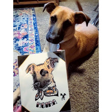 Load image into Gallery viewer, American traditional tattoo flash dog Pet Portrait watercolor painting.
