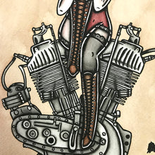 Load image into Gallery viewer, F-Head Engine Pinup Original Painting

