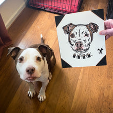 Load image into Gallery viewer, American traditional tattoo flash dog Pet Portrait watercolor painting.
