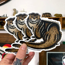 Load image into Gallery viewer, American traditional tattoo flash North American River Otter wildlife watercolor.
