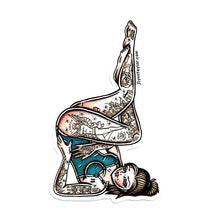 Load image into Gallery viewer, American Traditional tattoo flash Babydoll Pinup watercolor sticker.

