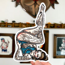 Load image into Gallery viewer, American Traditional tattoo flash Babydoll Pinup watercolor sticker.
