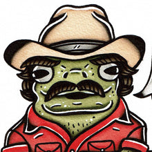 Load image into Gallery viewer, Smokey and the Bandit Frog tattoo flash painting.
