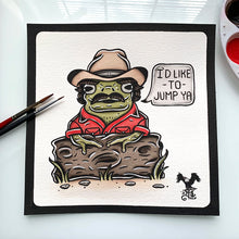 Load image into Gallery viewer, Smokey and the Bandit Frog tattoo flash painting.
