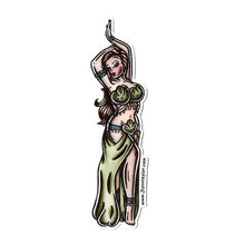 Load image into Gallery viewer, American traditional tattoo flash Belly Dancer Pinup watercolor sticker.
