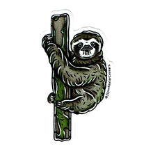 Load image into Gallery viewer, American traditional tattoo flash Brown-throated Sloth vinyl sticker.
