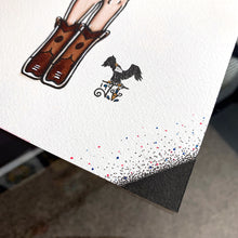 Load image into Gallery viewer, American Traditional tattoo flash sexy Playboy Bunny pinup spitshade painting.
