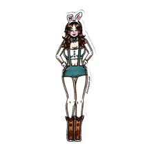Load image into Gallery viewer, American Traditional tattoo flash sexy playboy bunny pinup sticker.
