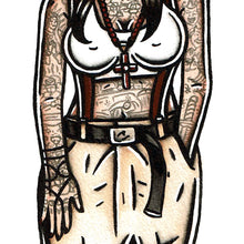 Load image into Gallery viewer, American Traditional watercolor Chola Pinup Tattoo FlashPainting.

