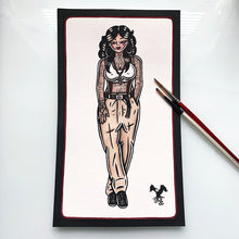 Load image into Gallery viewer, American Traditional watercolor Chola Pinup Tattoo FlashPainting.
