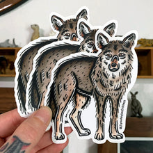 Load image into Gallery viewer, American traditional tattoo flash Coyote watercolor sticker.
