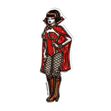 Load image into Gallery viewer, American Traditional tattoo flash sexy vampire pinup sticker.
