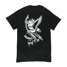 Load image into Gallery viewer, Tattoo style eagle and pinup tee shirt.
