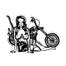Load image into Gallery viewer, Easy Rider Pinup Scrimshaw Sticker
