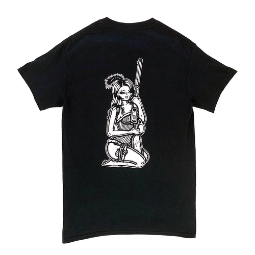 American Traditional Tattoo Flash Saloon girl with rifle T-Shirt.