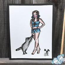 Load image into Gallery viewer, American Traditional tattoo flash sexy Elly May Clampett Hillybilly pinup spitshade painting.
