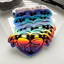 Load image into Gallery viewer, American traditional tattoo flash Rainbow Foil Scrunch Butt Heart Booty Heart stickers.
