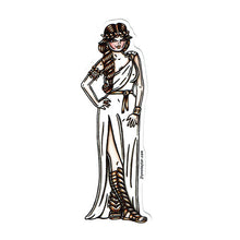 Load image into Gallery viewer, American Traditional tattoo flash sexy Greek Goddess pinup sticker.
