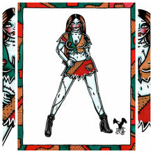 Load image into Gallery viewer, American traditional Tattoo Flash Ragdoll Sally pinup  painting.
