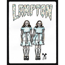 Load image into Gallery viewer, American Traditional tattoo flash The Shining Twins commissioned watercolor painting.
