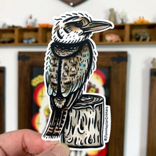 Load image into Gallery viewer, American traditional tattoo flash Laughing Kookaburra watercolor sticker.
