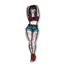 Load image into Gallery viewer, American traditional tattoo flash Rockabilly Pinup watercolor sticker.
