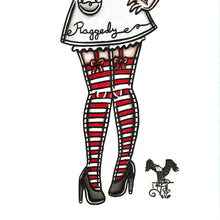 Load image into Gallery viewer, American traditional tattoo flash Raggedy Anne Pinup watercolor print.
