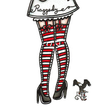Load image into Gallery viewer, American traditional tattoo flash Raggedy Ann Doll Pinup watercolor painting.
