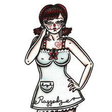 Load image into Gallery viewer, American traditional tattoo flash Raggedy Ann Doll Pinup watercolor painting.
