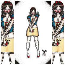 Load image into Gallery viewer, American Traditional tattoo flash sexy Snow White pinup spitshade painting.
