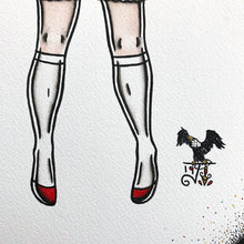 Load image into Gallery viewer, American Traditional tattoo flash sexy Snow White pinup spitshade painting.
