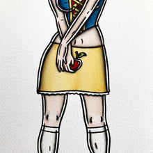 Load image into Gallery viewer, American Traditional tattoo flash sexy Snow White pinup spitshade painting.
