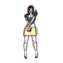 Load image into Gallery viewer, American Traditional tattoo flash sexy Snow White pinup sticker.
