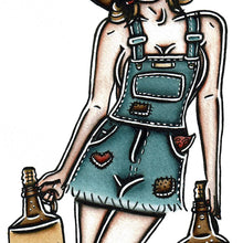 Load image into Gallery viewer, American Traditional Moonshiner Pinup painting.
