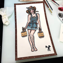 Load image into Gallery viewer, American Traditional Moonshiner Pinup painting.
