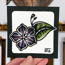 Load image into Gallery viewer, Ameerican traditional tattoo flash Morning Glory Flower watercolor painting.
