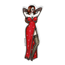 Load image into Gallery viewer, American Traditional tattoo flash Jessica Rabbit Pinup watercolor sticker.
