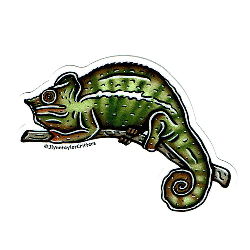 American traditional tattoo flash Panther Chameleon vinyl sticker.