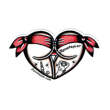 Load image into Gallery viewer, American traditional tattoo flash Scrunch Butt Heart watercolor sticker.
