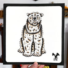 Load image into Gallery viewer, American traditional tattoo flash wildlife illustration Polar Bear ink and watercolor painting.
