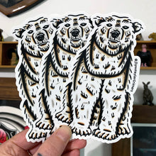 Load image into Gallery viewer, American traditional tattoo flash Polar Bear wildlife watercolor sticker.
