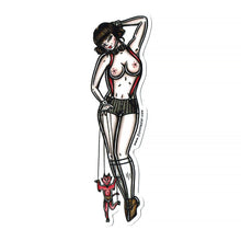 Load image into Gallery viewer, American traditional tattoo flash Puppeteer Pinup watercolor sticker.

