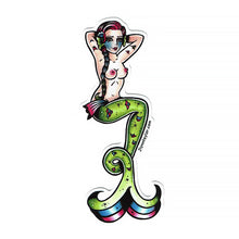 Load image into Gallery viewer, American traditional tattoo flash topless Rainbow Mermaid watercolor sticker.
