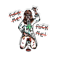 Load image into Gallery viewer, American traditional tattoo flash The Exorcist Regan Pinup watercolor sticker.
