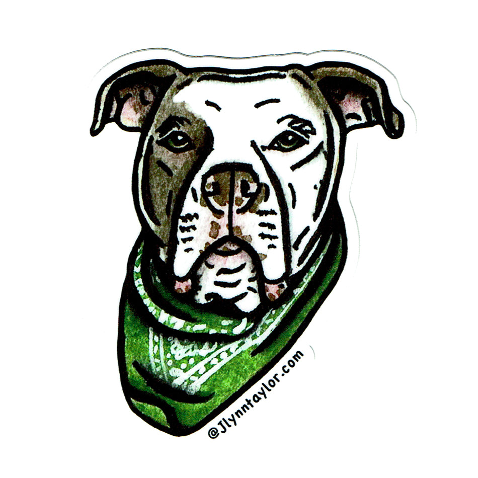 American traditional tattoo flash American Bully watercolor sticker.