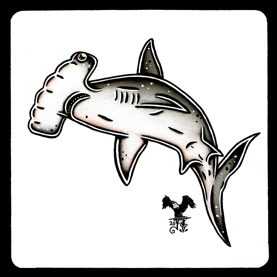 Scalloped Hammerhead Shark Original Painting